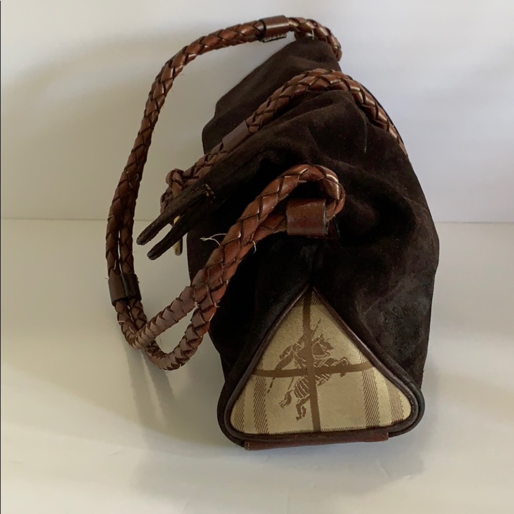 Burberry Brown suede leather handbag purse see photos RARE HTF - Picture 4 of 8